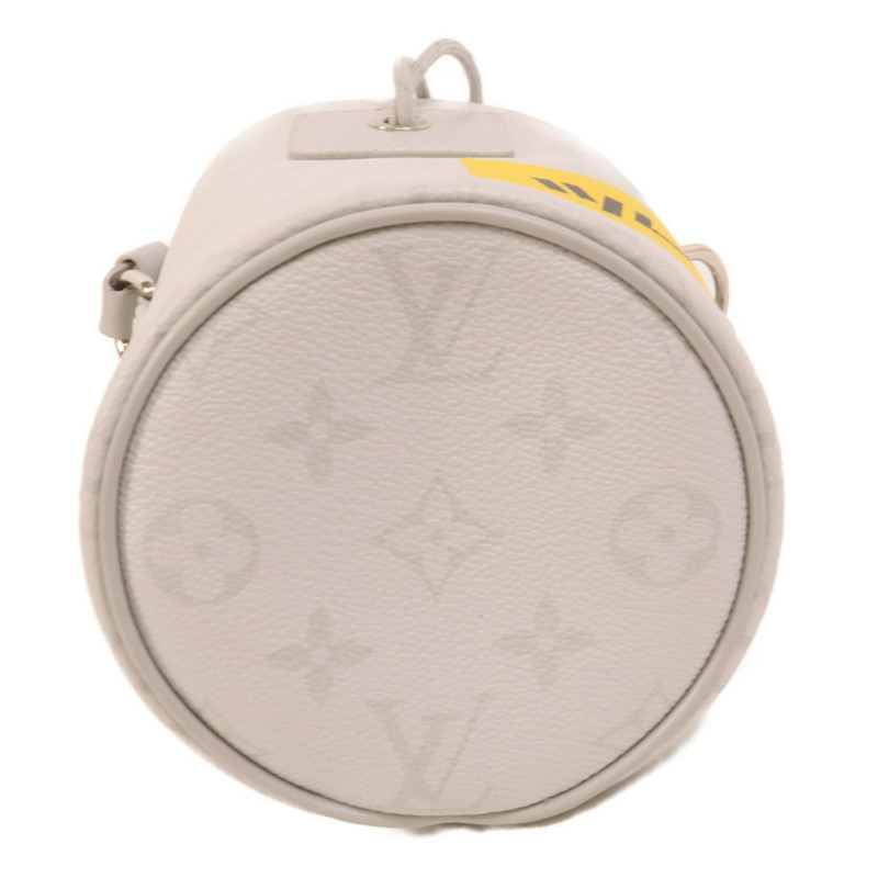 LOUIS VUITTON White Monogram Chalk Nano銀扣肩背袋白色/灰色-3