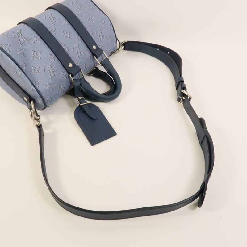 LOUIS VUITTON Monogram Heritage Keepall Bandouliere 25銀扣手挽肩背兩用袋-5