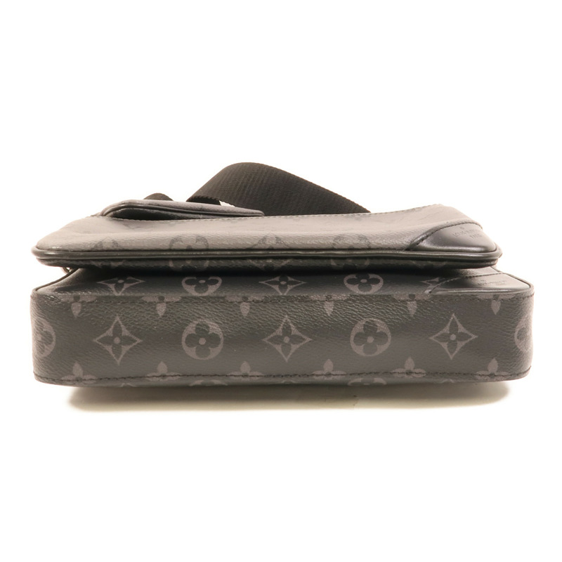 LOUIS VUITTON Monogram Eclipse Reverse Trio Messenger銀扣肩背袋灰色-3