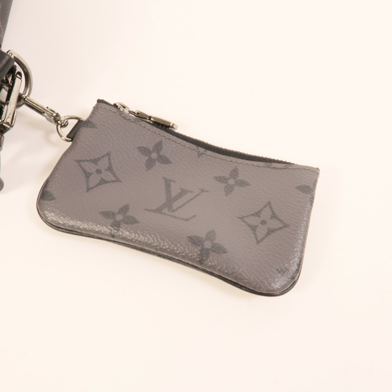 LOUIS VUITTON Monogram Eclipse Reverse Trio Messenger銀扣肩背袋灰色-6