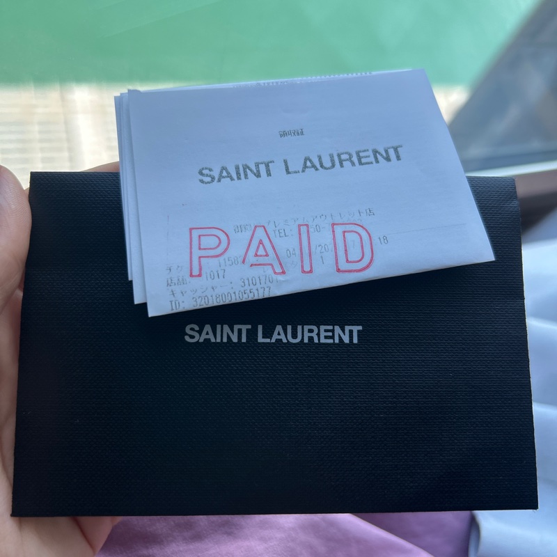 YSL 白色菱格化裝包 側背袋-4