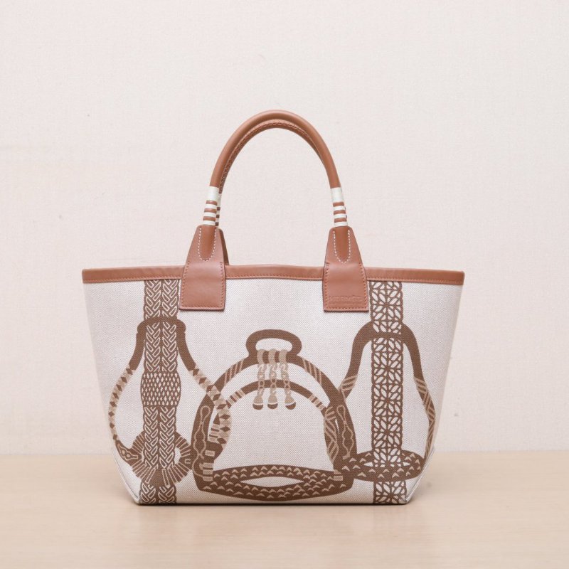 HERMES Steeple25金棕色帆布B刻肩背包-1
