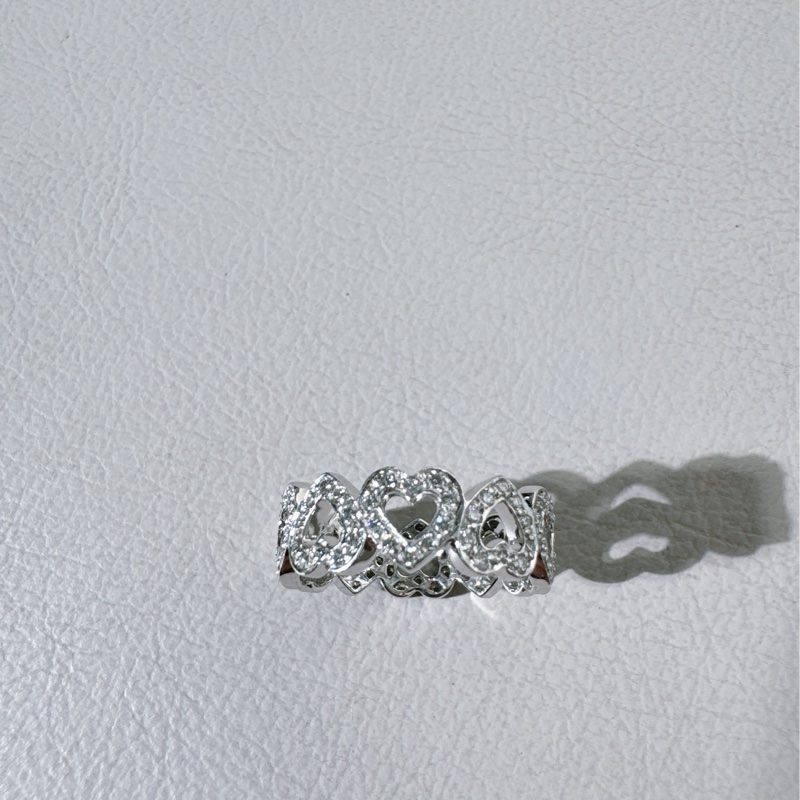 Tiffany蒂芙尼心形滿鑽戒指，港碼 10號-4