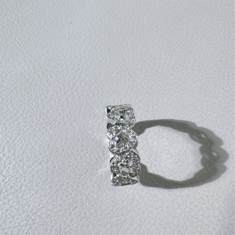 Tiffany蒂芙尼心形滿鑽戒指，港碼 10號-5