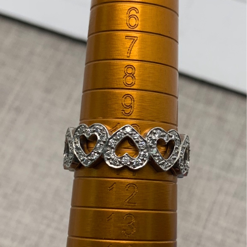 Tiffany蒂芙尼心形滿鑽戒指，港碼 10號-7