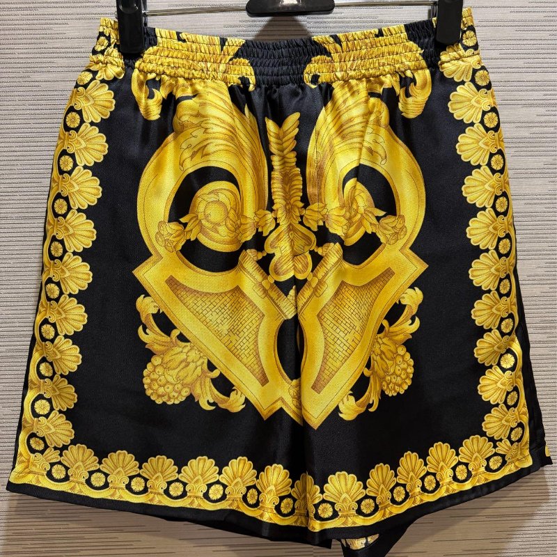 💎Han's house精品服飾💎VERSACE 凡賽斯 頂級黑牌 女神頭 巴洛克 奢華真絲 短褲-0
