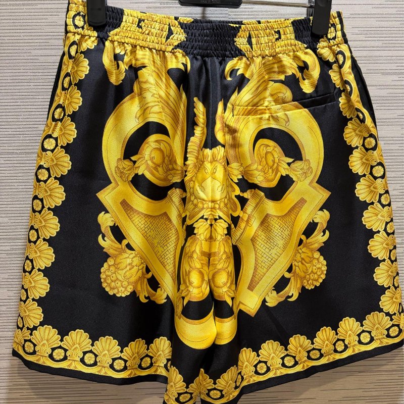 💎Han's house精品服飾💎VERSACE 凡賽斯 頂級黑牌 女神頭 巴洛克 奢華真絲 短褲-2