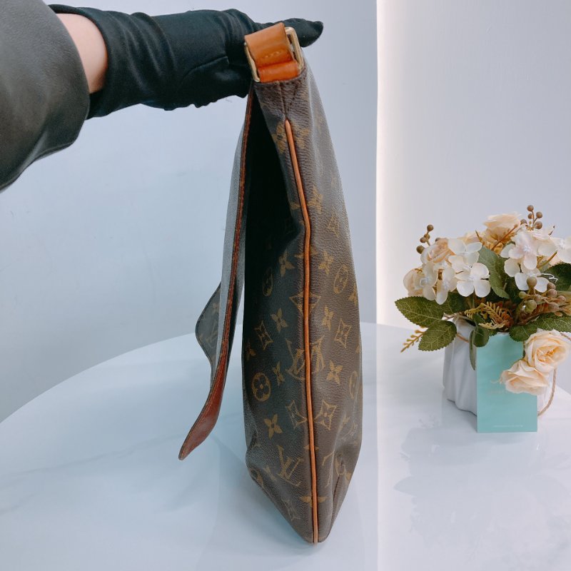 MS0640 Louis Vuitton 路易威登 中古 翻蓋單肩包 經典老花 金扣 Musette Salsa Crossbody Canvas Monogram x GHW-3