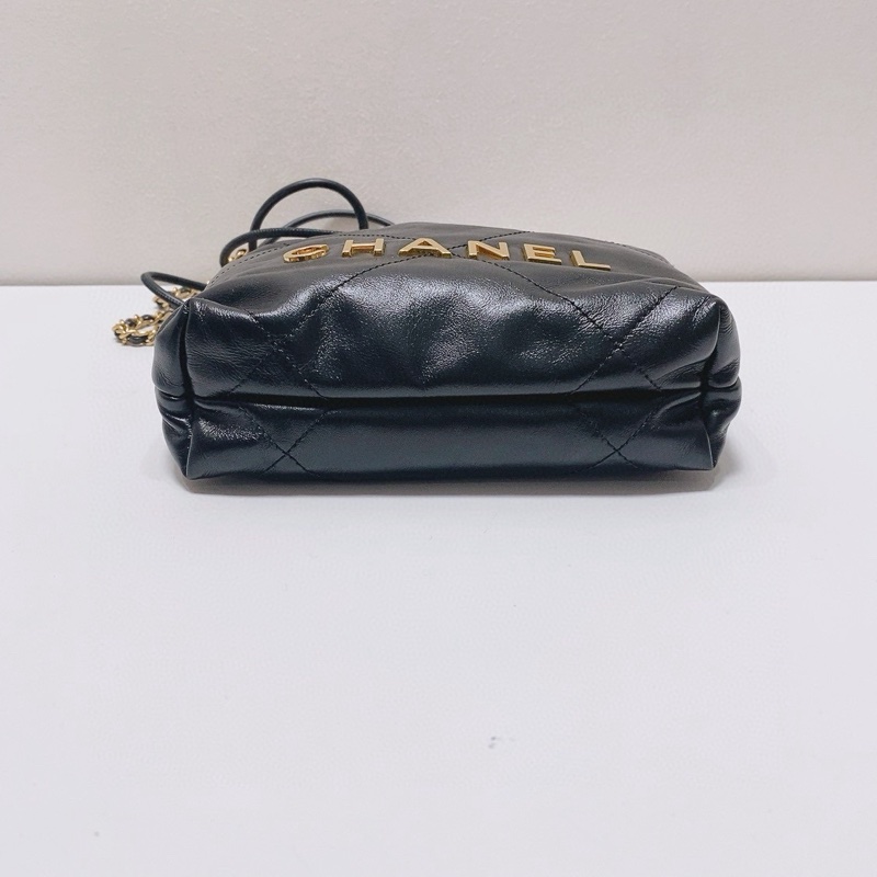 CHANEL香奈兒24a黑色珍珠22bag mini單肩斜挎包-4