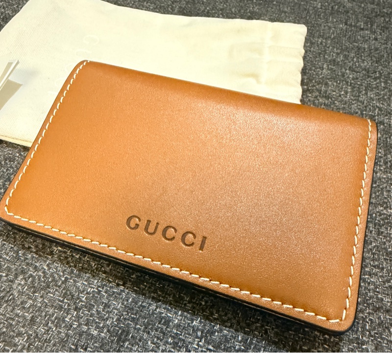 Gucci 專櫃正品 GUCCI 828314棕色 花紋 卡夾 零錢包-0