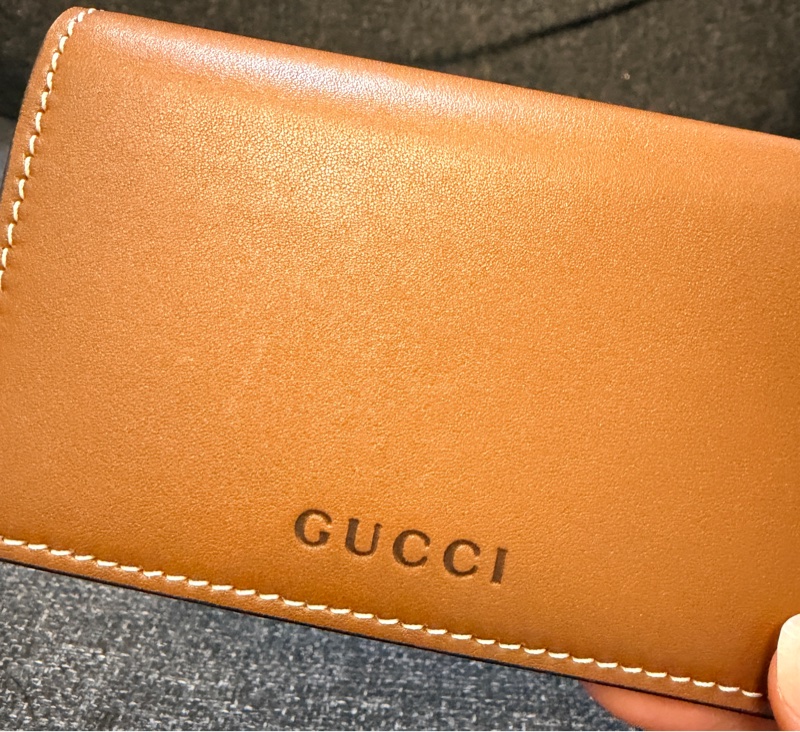 Gucci 專櫃正品 GUCCI 828314棕色 花紋 卡夾 零錢包-2