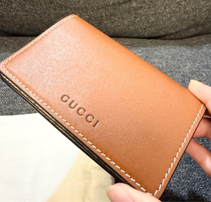 Gucci 專櫃正品 GUCCI 828314棕色 花紋 卡夾 零錢包-5