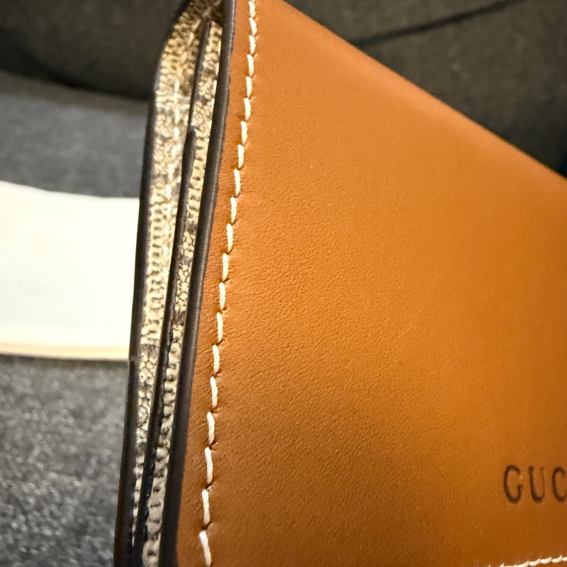 Gucci 專櫃正品 GUCCI 828314棕色 花紋 卡夾 零錢包-9