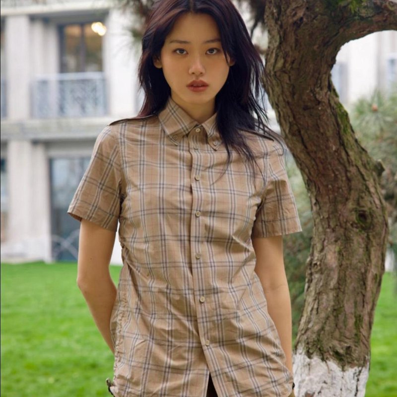 💎Han's house精品服飾💎Burberry 格紋 短袖 襯衫  原價24200-3