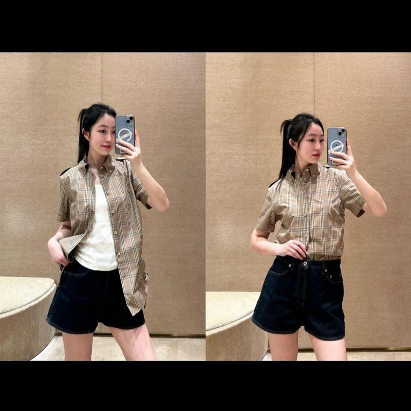 💎Han's house精品服飾💎Burberry 格紋 短袖 襯衫  原價24200-4