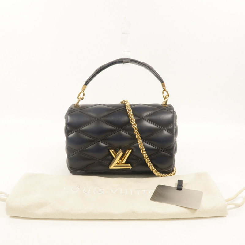 LOUIS VUITTON 羊皮皮革Go-14MM鏈帶手挽肩背兩用袋-8