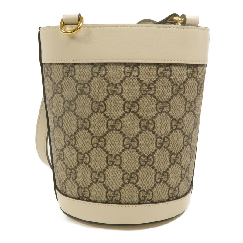 GUCCI 塗層帆布Horsebit 1955 Small Bucket肩背袋-1