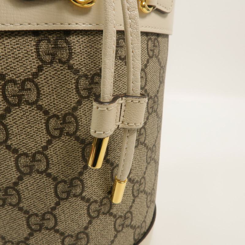 GUCCI 塗層帆布Horsebit 1955 Small Bucket肩背袋-15