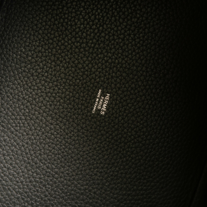 HERMES Clemence皮革Picotin MM手挽袋Noir-5