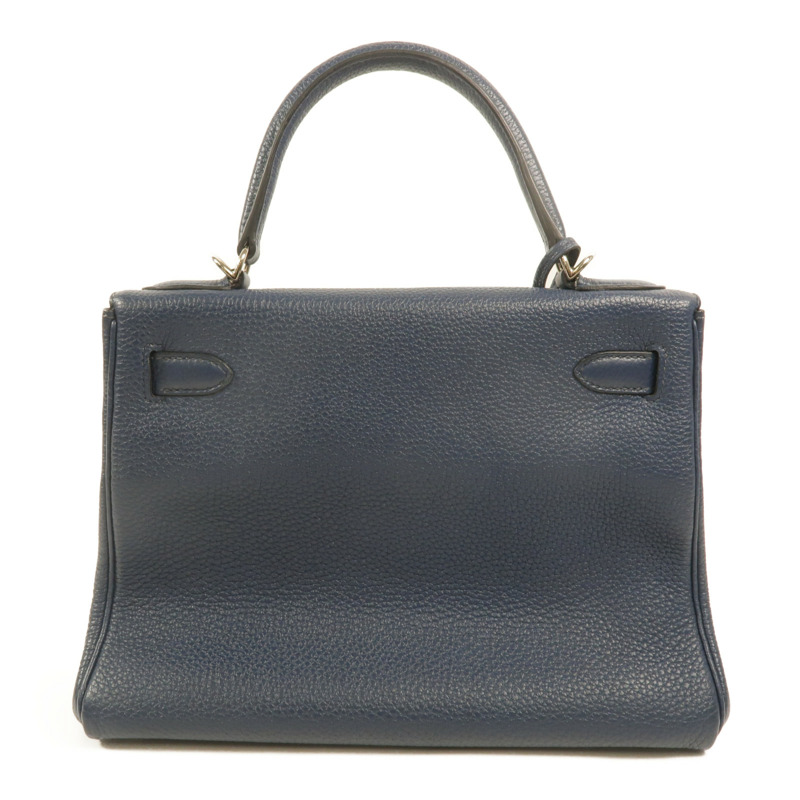 HERMES Togo皮革Kelly 28手挽肩背兩用袋Deep Blue-1