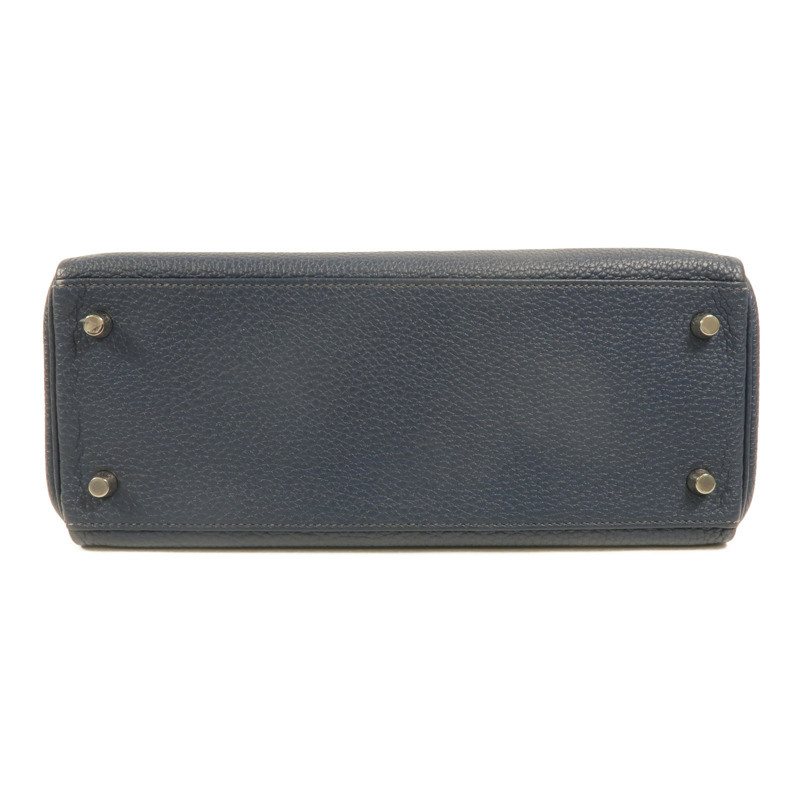 HERMES Togo皮革Kelly 28手挽肩背兩用袋Deep Blue-3