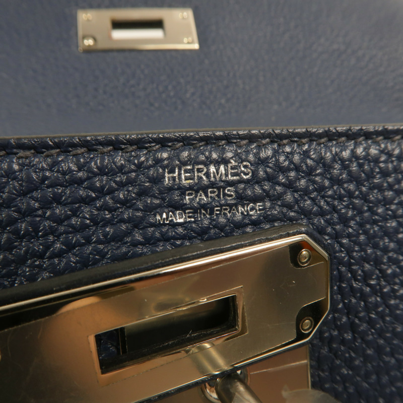 HERMES Togo皮革Kelly 28手挽肩背兩用袋Deep Blue-5