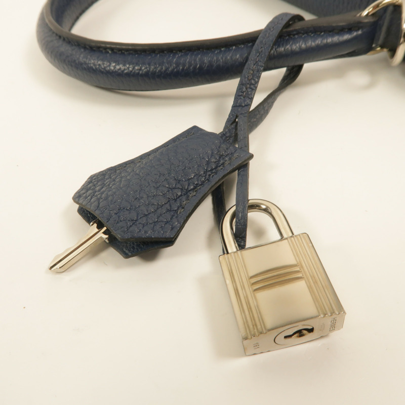 HERMES Togo皮革Kelly 28手挽肩背兩用袋Deep Blue-8
