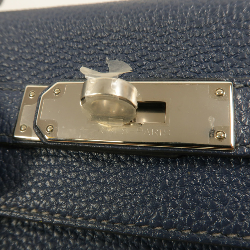 HERMES Togo皮革Kelly 28手挽肩背兩用袋Deep Blue-9