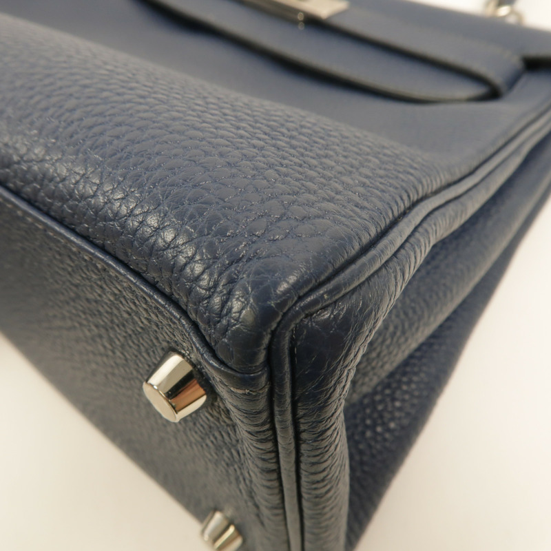 HERMES Togo皮革Kelly 28手挽肩背兩用袋Deep Blue-10
