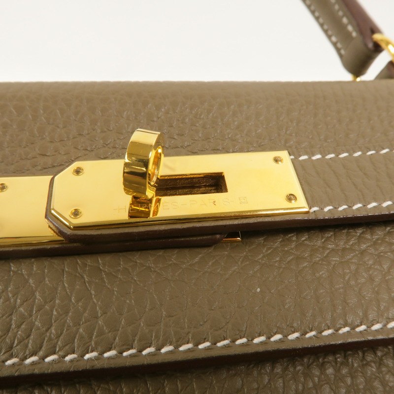 HERMES Togo皮革Kelly 28手挽肩背兩用袋Etoupe-8