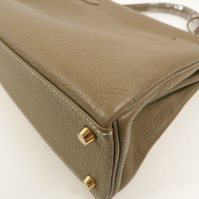 HERMES Togo皮革Kelly 28手挽肩背兩用袋Etoupe-13