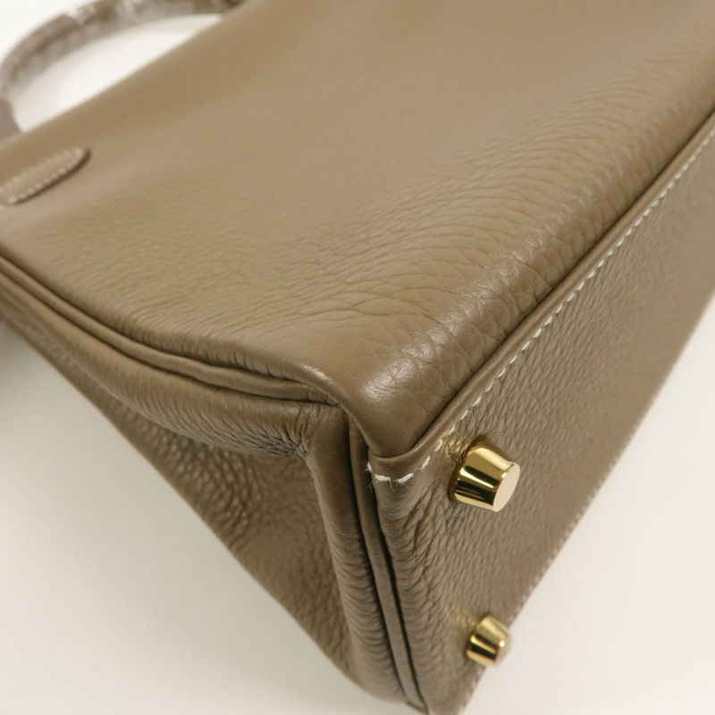 HERMES Togo皮革Kelly 28手挽肩背兩用袋Etoupe-14