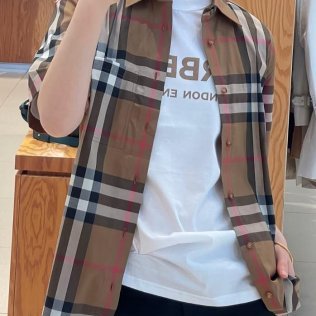 💎Han's house精品服飾💎 BURBERRY 格紋 短袖 襯衫-3