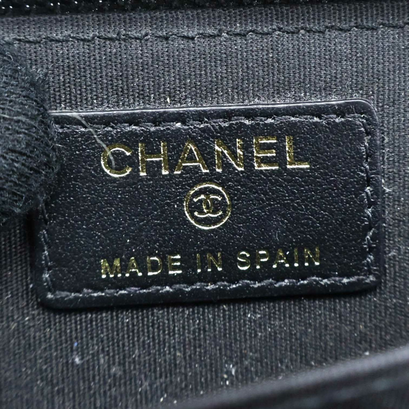 黑色牛皮 Boy 拉鏈 零錢包 A80602【CHANEL 香奈兒】 A80602-3