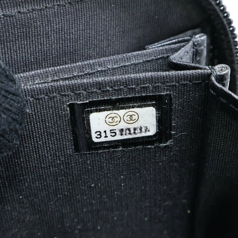 黑色牛皮 Boy 拉鏈 零錢包 A80602【CHANEL 香奈兒】 A80602-4