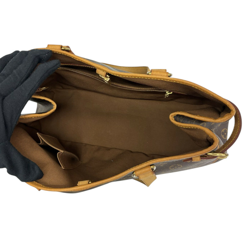 棕色 原花 帆布 Batignolles Horizontal 肩背包【LOUIS VUITTON LV 路易威登】 M51154-2