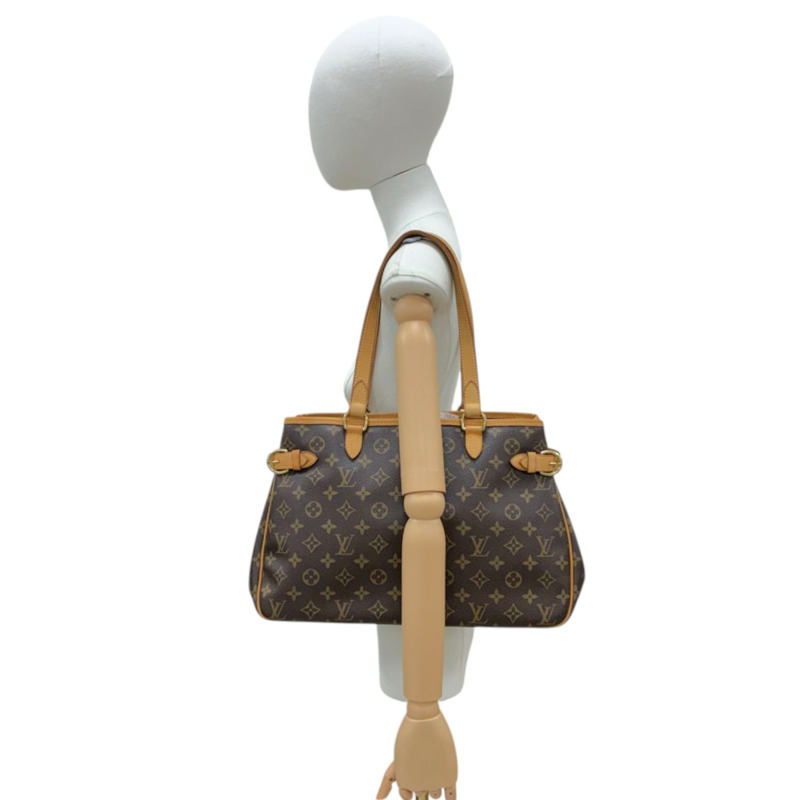 棕色 原花 帆布 Batignolles Horizontal 肩背包【LOUIS VUITTON LV 路易威登】 M51154-5