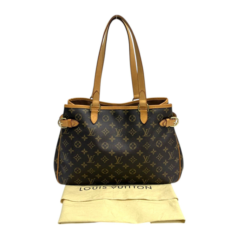 棕色 原花 帆布 Batignolles Horizontal 肩背包【LOUIS VUITTON LV 路易威登】 M51154-6