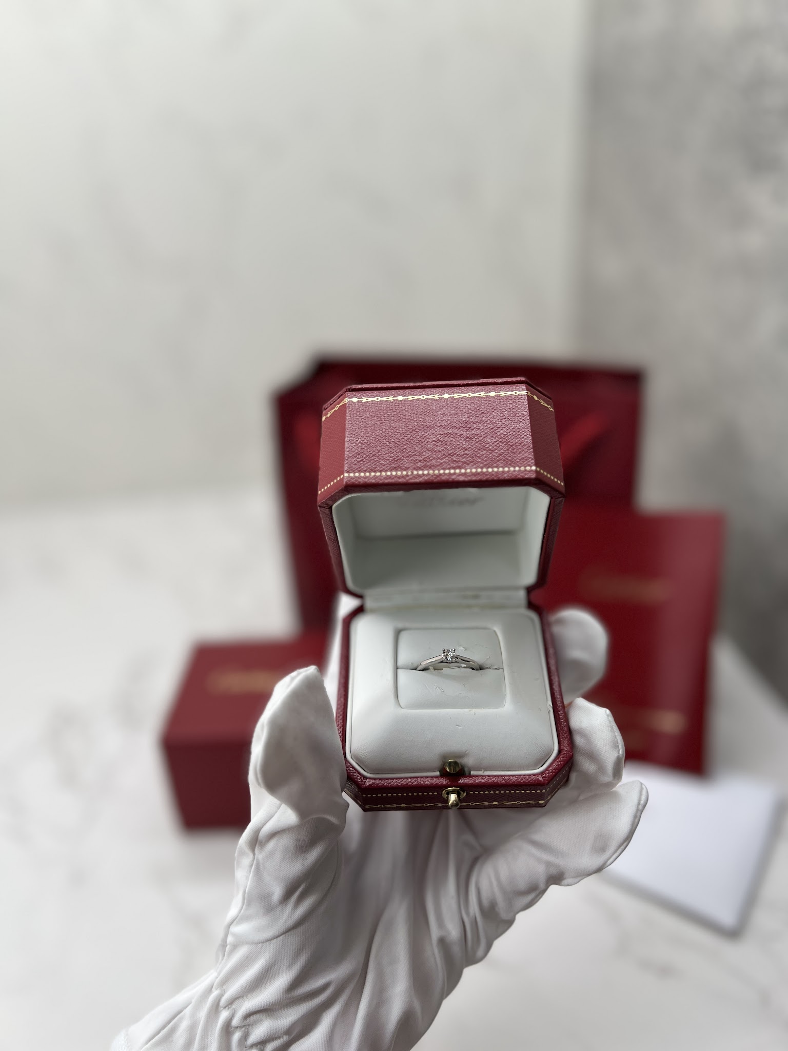 香緹國際精品 Cartier 鑽戒 0.18克拉 PT950戒台 984-1
