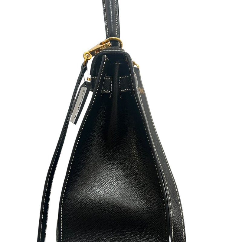 【美收精品】HERMÈS 黑色金釦手提肩背包 5-242-3