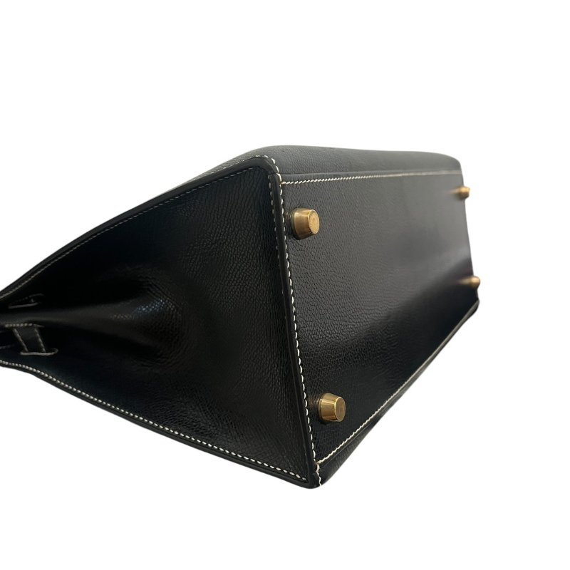 【美收精品】HERMÈS 黑色金釦手提肩背包 5-242-6