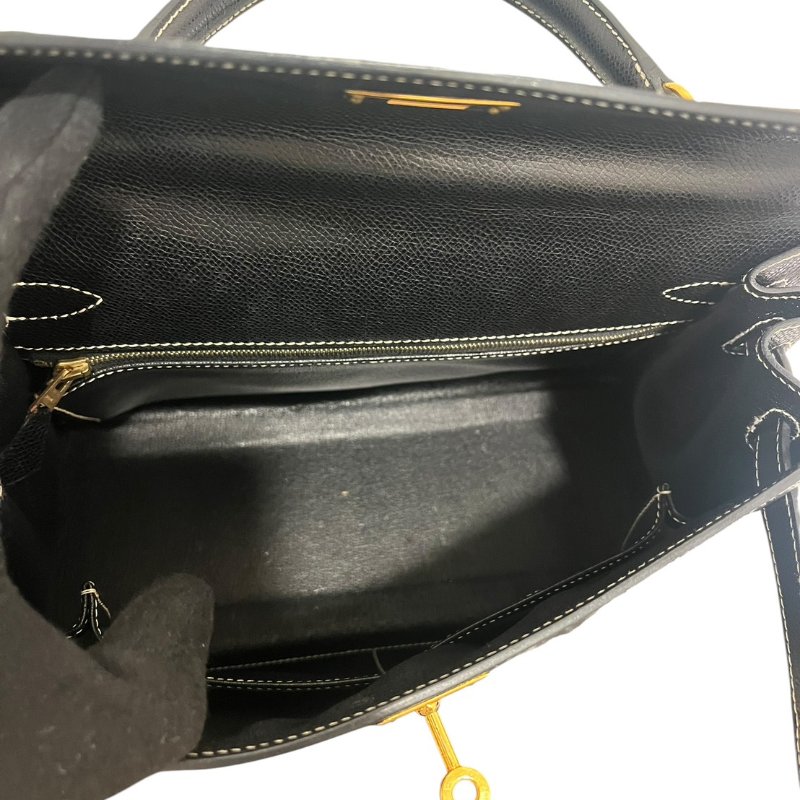 【美收精品】HERMÈS 黑色金釦手提肩背包 5-242-10