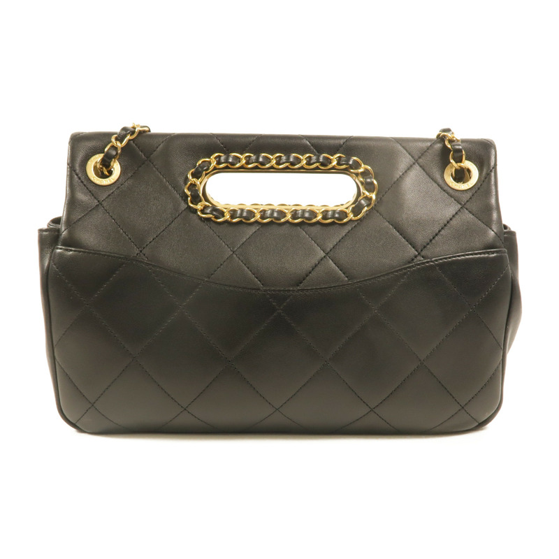CHANEL 牛皮皮革A Real Catch Flap Bag鏈帶手挽肩背兩用袋-1