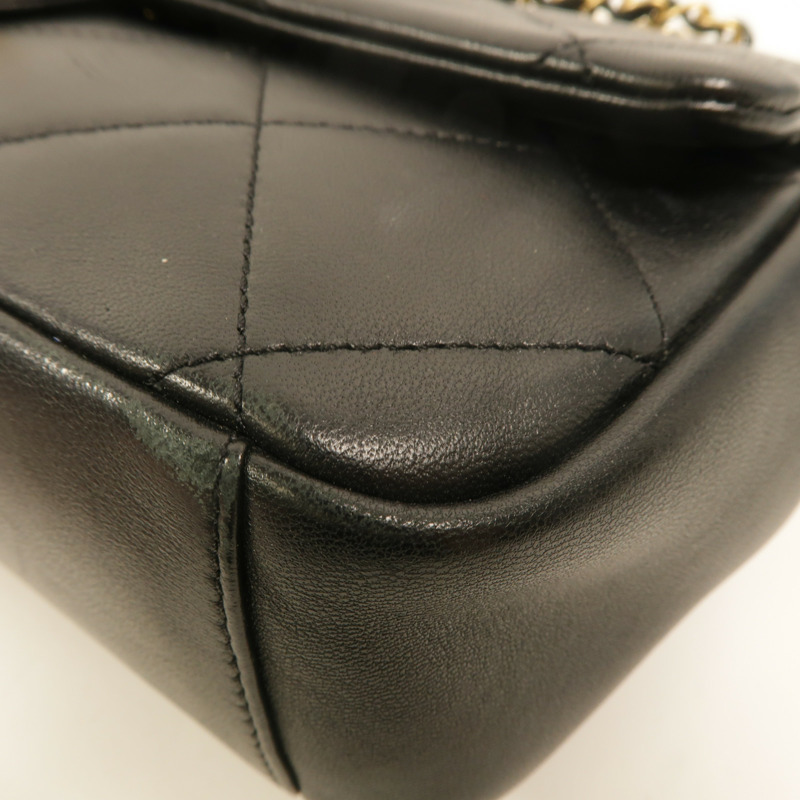 CHANEL 牛皮皮革A Real Catch Flap Bag鏈帶手挽肩背兩用袋-11