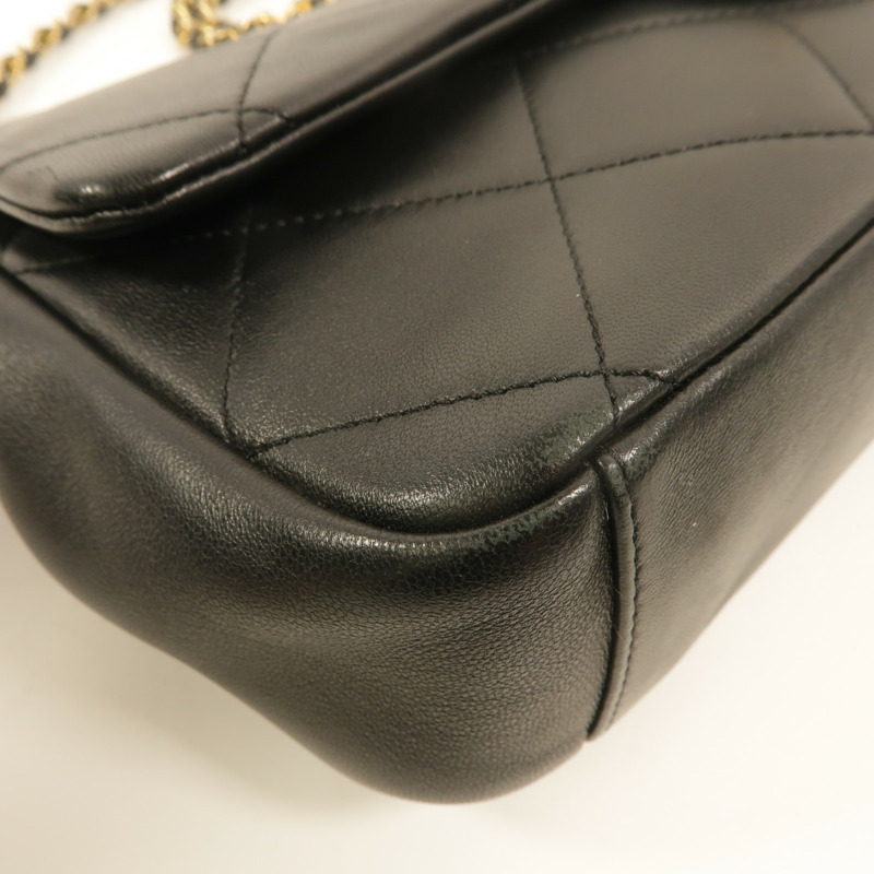 CHANEL 牛皮皮革A Real Catch Flap Bag鏈帶手挽肩背兩用袋-12