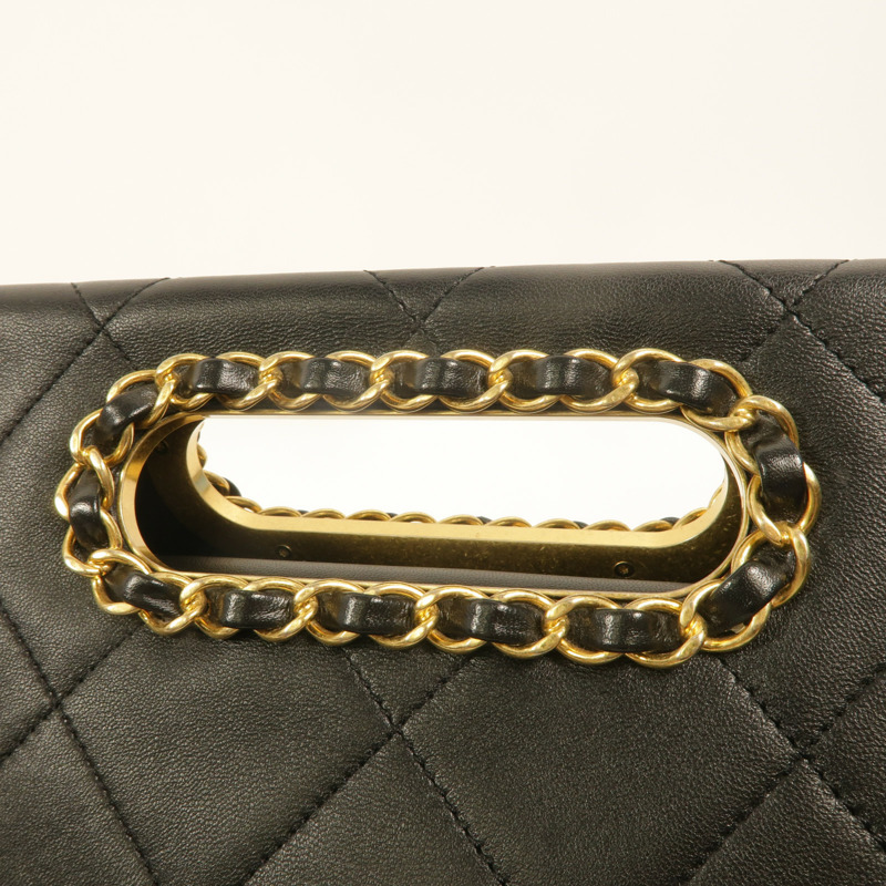 CHANEL 牛皮皮革A Real Catch Flap Bag鏈帶手挽肩背兩用袋-15