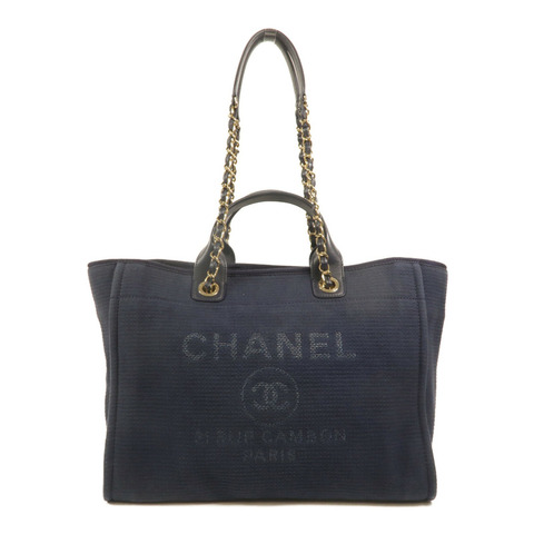 CHANEL 帆布Deauville Tote手挽肩背兩用袋