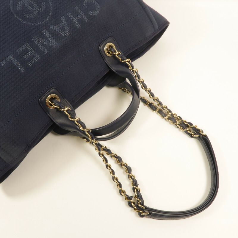 CHANEL 帆布Deauville Tote手挽肩背兩用袋-6