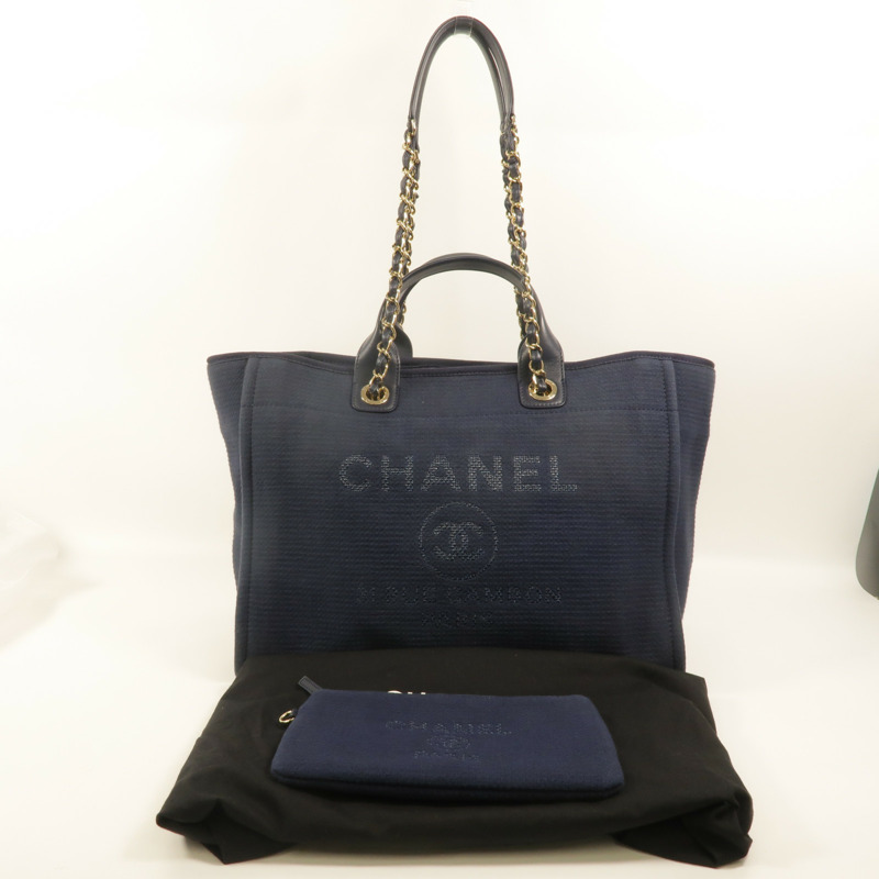 CHANEL 帆布Deauville Tote手挽肩背兩用袋-7