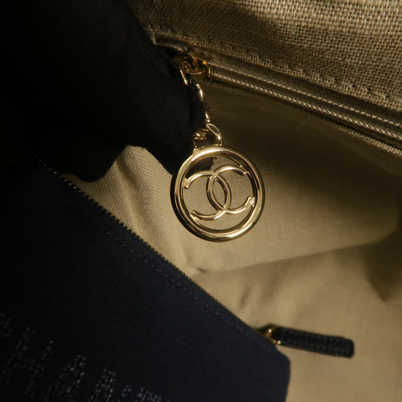 CHANEL 帆布Deauville Tote手挽肩背兩用袋-17
